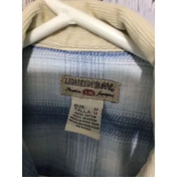 Vintage Union Bay Heavyweight Denim with Corduroy Collar Men’s Shirt Size Medium - Picture 8 of 15